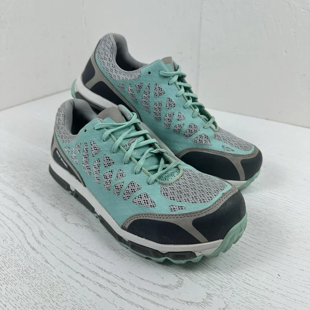 Red Wing Womens 9.5 Safety Toe Sneaker Shoes Stock 2341 Gray Teal Athletic Work